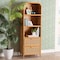 Bali & Pari Curacao Modern Bohemian Light Honey Rattan 2-Drawer Bookcase 243-13570-ZORO - alternate 9